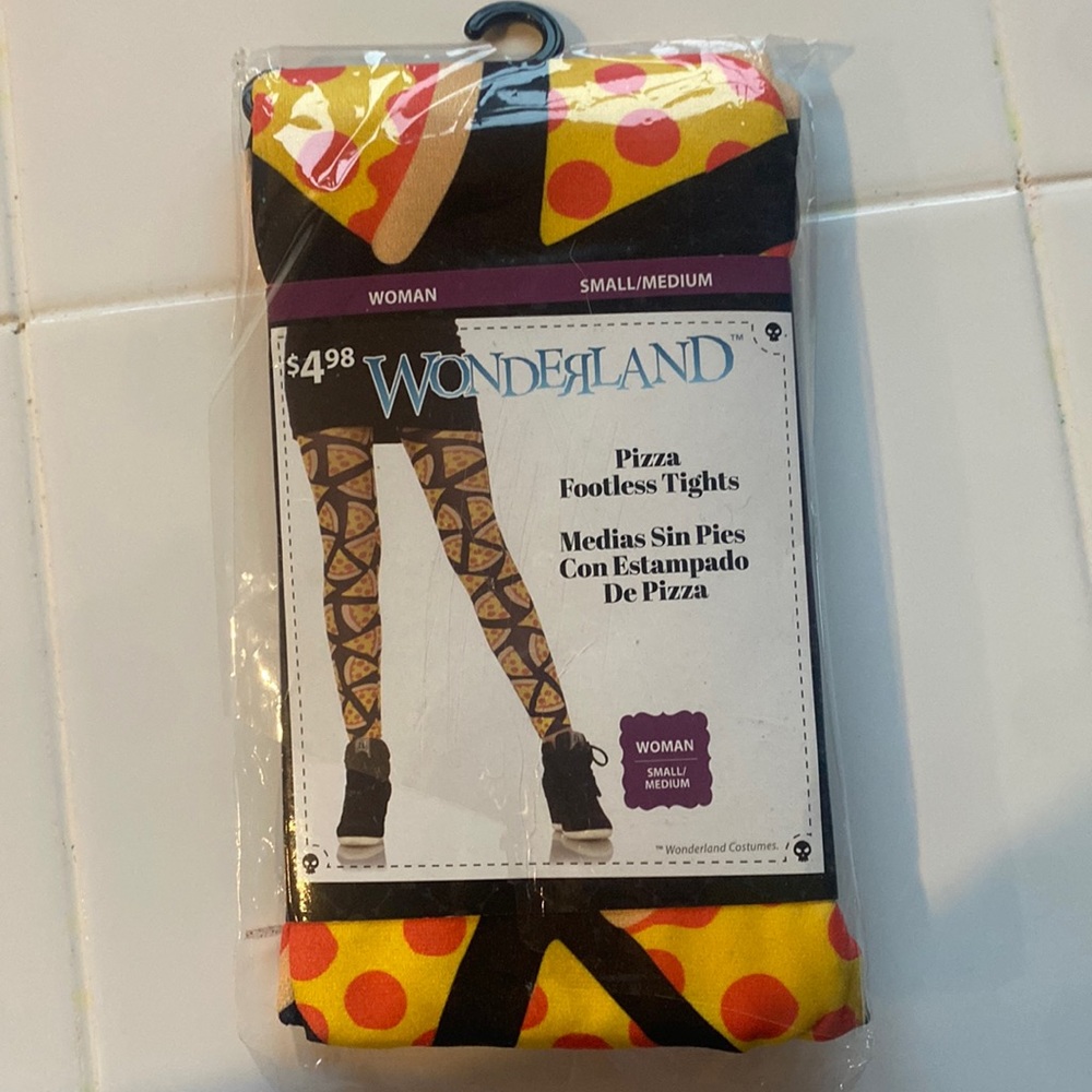 NWT Pizza footless tights small/medium